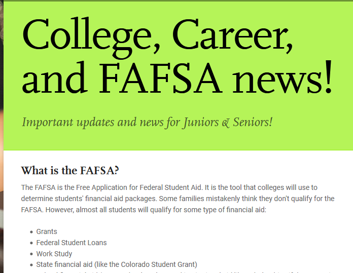 October Newsletter <iframe width="100%" height="600" src="https://www.smore.com/30d92-seniors-ready-for-the-fafsa?embed=1" title="College, Career, and FAFSA news!" scrolling="auto" frameborder="0" allowtransparency="true" style="min-width: 320px;border: none;"></iframe>